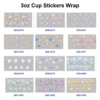 Wholesale 8pcs Pastel Color Star Glitter Print 3oz Cup Stickers Wrap OLY Exclusive