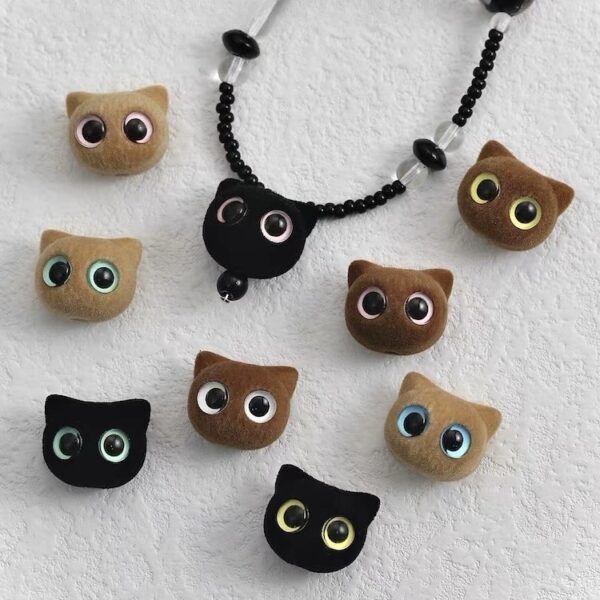 oly-48aa6e95aa5ecf3b89a0d2b585dc5de3 Wholesale Acrylic Flocked Owl Beads Black Blue Eyes DIY Jewelry Making Phone Chain Charms Trendy Fashion Accessory