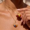 oly-48b12b39b8ea0b8d13d5f8b3133564ad Wholesale Enamel Cartoon Animal Pendant Necklace Cute Cat Umbrella Design Copper Chain Everyday Fashion Accessory For Women