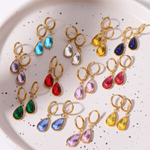 oly-490ac8654db31e0e1371ed01c5bfbb88 Wholesale Vintage French Drop Birthstone Earrings Stainless Steel Electroplated Fashion Accessory For Party Gift Or Boutique Resale
