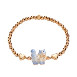 Bow tie gradient blue cat elastic bracelet