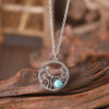 oly-494bf891ec577c00a2f3bd762f0dce4b Wholesale Antique Silver Zinc Alloy Leaf Round Necklace Chinese Retro Turquoise Accent Women S Fashion Jewelry For Boutique Resale