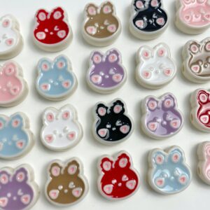 Wholesale Cartoon Blush Rabbit Acrylic Loose Beads for DIY Phone Chain, Trendy Fashion Accessory for Everyday Use and Resale