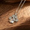 Wholesale Trendy Dog Hugging Paw Print Pendant Necklace Zinc Alloy Pet Memorial Charm Fashion Accessory Gift
