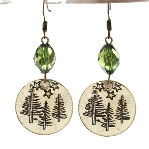 oly-49970a2484bbcaf80cc8df06fdf91b4e Wholesale Retro Ethnic Teardrop Earrings With Round Forest Pattern Alloy Jewelry Accessory Gift
