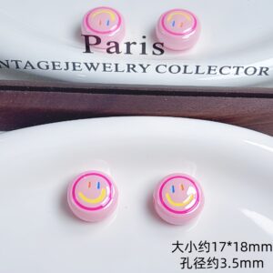 18-light pink round smiley face / Sold by the piece