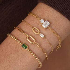 oly-49ead9115eaaf883d0b2513f688042ee Wholesale Geometric Zircon Flower Cuban Chain Bracelet Stainless Steel Women S Chic Everyday Jewelry