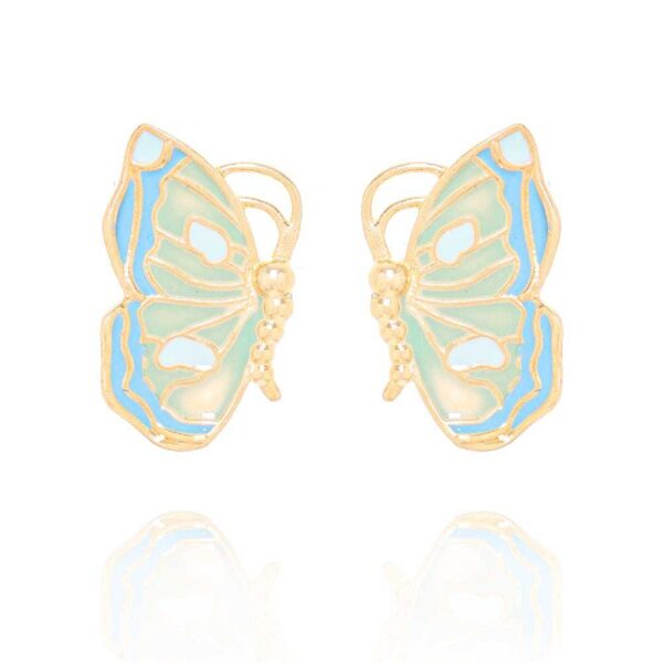 Wholesale Retro Butterfly Drop Earrings Copper Green Gradient Stylish Party Jewelry Gift