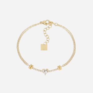 Heart-shaped diamond double-layer bracelet