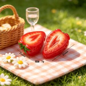Simulated half-cut strawberries