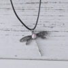oly-4a4b91487796ea43776b829ec331be21 Wholesale Vintage Dragonfly Pendant Necklace With Moonstone Antique Silver Finish Stylish Jewelry Accessory