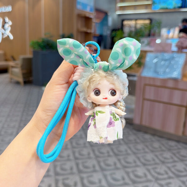 oly-4a4eb85225d573f06c70e8714eb371a2 Wholesale Light Pink Vinyl Cartoon Rabbit Ears Keychain Cute Bag Charm For Backpack Gift
