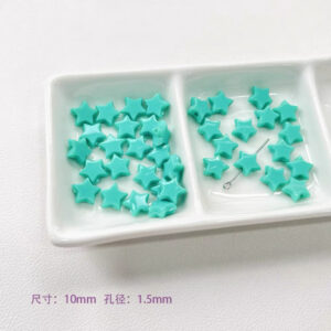 15-blue-green stars / See picture for size (sold by piece)