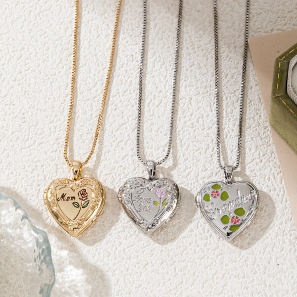 oly-4a83cca2820fba27b58a0154d2965915 Wholesale Vintage Heart Locket Necklace Stainless Steel Engraved Floral Design Chic Gift For Everyday Wear