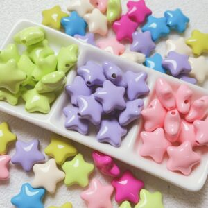 Wholesale Macaron Five-Point Star Acrylic Beads, Painted Finish for DIY Phone Charms, Keychains, Jewelry Accessories