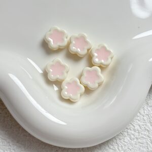08-off-white / Size is about 12mm, hole diameter is about 2mm