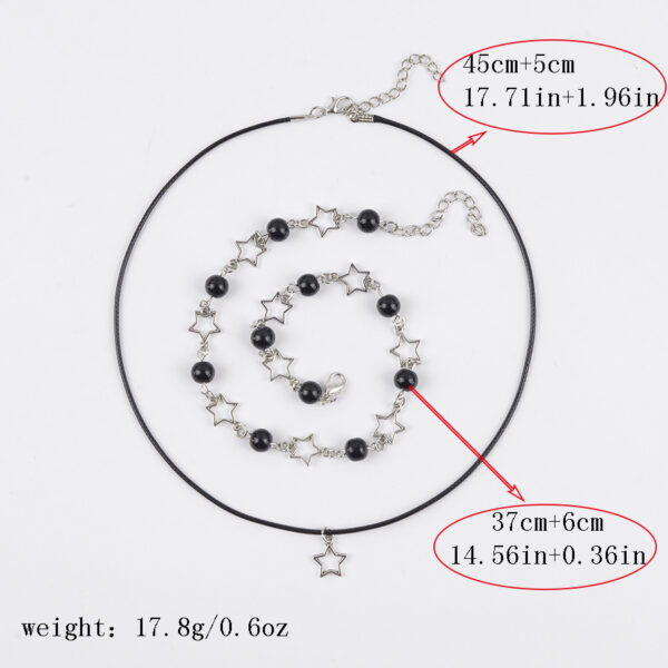 Wholesale Trendy Black Pearl Star Hollow Necklace Set Women S Zinc Alloy Fashion Jewelry Accessory