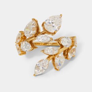 Branch and leaf shaped ring
