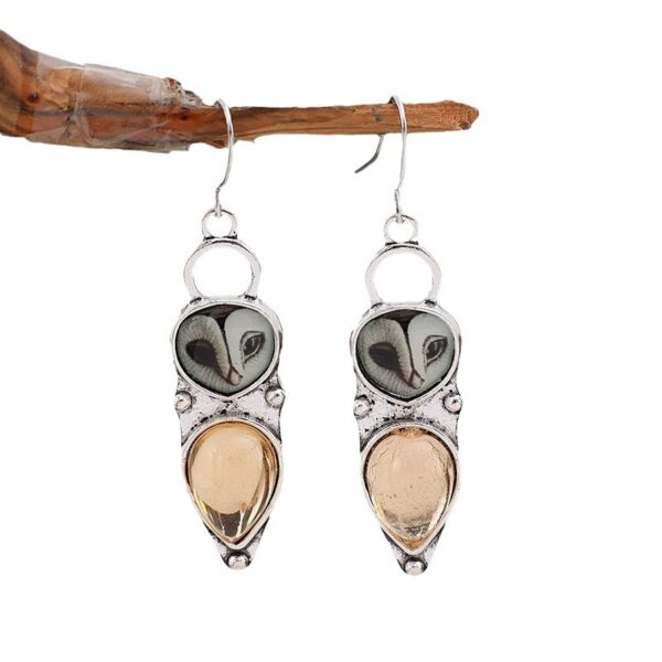 Wholesale Retro Owl Cat Eye Alloy Earrings Chic Gift For Women