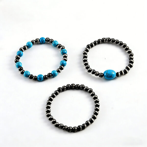 Wholesale Turquoise Beaded Bracelet Set Ethnic Geometric Style Unisex Travel Souvenir Jewelry Accessory
