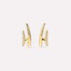 Wholesale Chic Minimalist Rhinestone Clip On Stainless Steel Electroplated Earrings For Women Everyday Fashion Jewelry Accessory