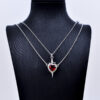 Wholesale Trendy Arrow Through Heart Rhinestone Couple Necklace Set Fashion Jewelry Accessory