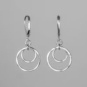 Wholesale Vintage Double Layer Hammered Round Hoop Pendant Earrings For Women Zinc Alloy Gift And Boutique Resale