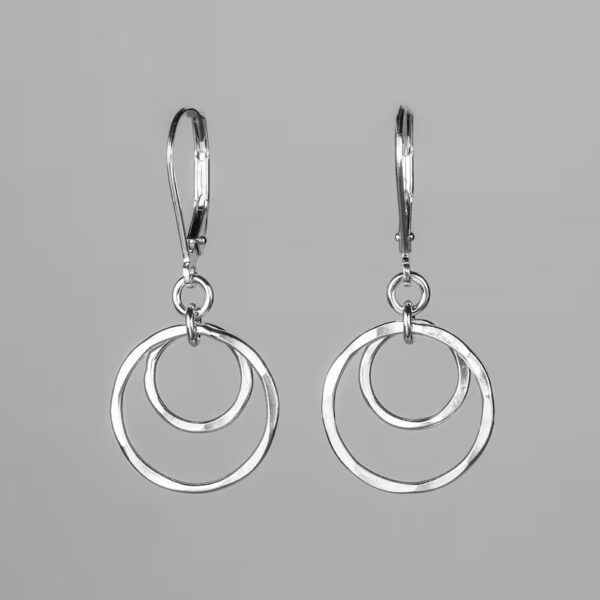 oly-4c89be4370e2ada0f31640c387b5eac0 Wholesale Vintage Double Layer Hammered Round Hoop Pendant Earrings For Women Zinc Alloy Gift And Boutique Resale