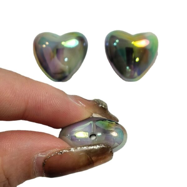 oly-4c914077e11582c5e62febe7cd069085 Wholesale Acrylic UV Electroplated Double Color Love Heart Beads for DIY Jewelry, Phone Charms, Bracelets – Trendy Fashion Accessory