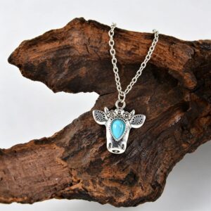 A bull head pendant necklace