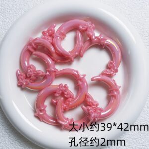 06-dark pink / Size is about 39*42mm, hole diameter is about 2mm