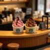 Wholesale Miniature Ice Cream Cup Resin Keychain Dollhouse Food Toy Decorative Accessory for DIY Gift