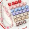 oly-4d03158016cf9a5643b5169f0c480c51 Wholesale Trendy Acrylic Plaid Square Beads DIY Jewelry Making Accessory for Phone Charms Bracelets Necklaces Gift Boutique Resale