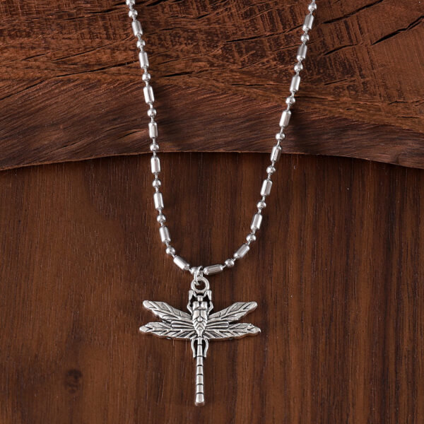 oly-4d244287ce2bd2ebe0d907a5e1373d40 Wholesale Vintage Dragonfly Pendant Necklace Punk Style Antique Silver Alloy Fashion Jewelry Accessory For Resale