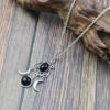 Wholesale Dark Punk Retro Moon Pendant Necklace Antique Silver Zinc Alloy Fashion Accessory For Gift And Boutique Resale