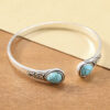 oly-4da10912501b39d7b1a65684bf3efd16 Wholesale Silver Tone Vintage Boho Turquoise Open Cuff Bracelet Stylish Jewelry Accessory For Everyday Wear And Gifting