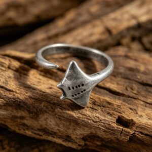Wholesale Zinc Alloy Manta Ray Open Ring Ocean Style Fashion Jewelry Everyday Wear Accessory