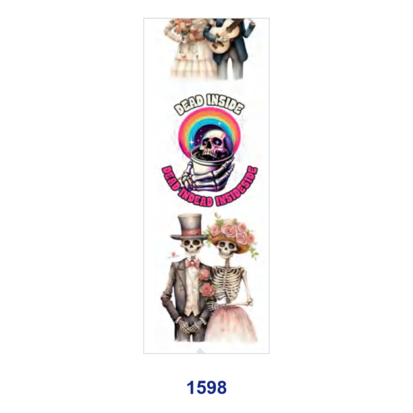 oly-4deff297e47552e0fd702451eda37447 Wholesale 2/8/16pcs Funny Skeleton Couple Rainbow Quote Print Pen and Bookmark Stickers UV DTF Wraps OLY Exclusive