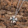 oly-4e373495399bc635b5a47b0eb1fdeb01 Wholesale Zinc Alloy Electroplated Bohemian Vintage Lucky Clover Necklace And Earring Set With Turquoise Pattern For Party Wear
