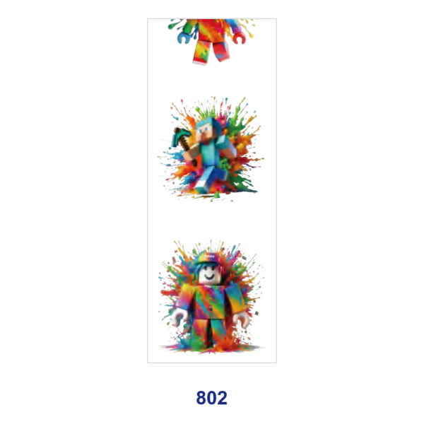 Wholesale 2/8/16pcs Paint Splash Fantasy Creature & Block Figure Print Pen and Bookmark Stickers UV DTF Wraps