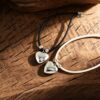 oly-4eb2d6eda98f6c3981f43038b14c81ee Wholesale Vintage Heart Pendant Necklace Black Rope Chain Zinc Alloy Stylish Jewelry Accessory