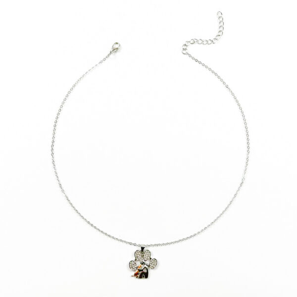 Wholesale Trendy Dog Hugging Paw Print Pendant Necklace Zinc Alloy Pet Memorial Charm Fashion Accessory Gift
