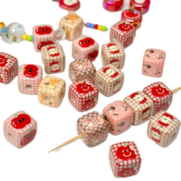 oly-4ee35d31417f995592bf2371dd4b1ebd Wholesale Puppy Print Acrylic Square Loose Beads for DIY Bracelet Phone Charm Jewelry Making Craft Supply