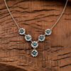 Wholesale Retro Turquoise Small Flower Pendant Collarbone Necklace Zinc Alloy Electroplated Chic Fashion Accessory