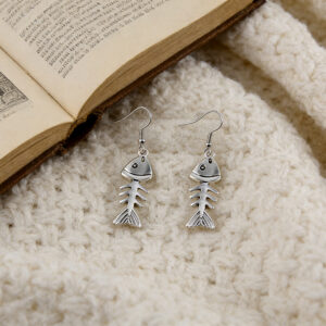Fish bone earrings
