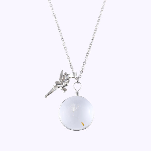 Wholesale Trendy Dandelion Oval Pendant Necklace Artificial Crystal Glass Fashion Jewelry Accessory