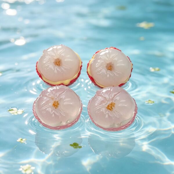 Wholesale Large Half Peeled Lychee Resin Keychain Charm DIY Bag Accessory Craft Supply