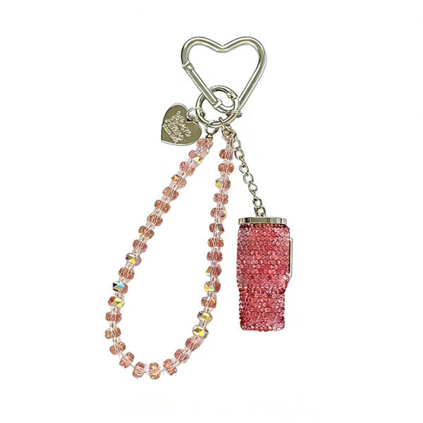 Wholesale AB Crystal Rhinestone Water Bottle Keychain Stylish Bag Charm Car Key Accessory For Women Birthday Gift Resale