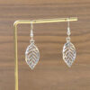 oly-4fc3f6afa504bcb7b635072b4ae24249 Wholesale Plated Zinc Alloy Leaf Pendant Earrings And Necklace Set Korean Minimalist Hollow Out Style Fashion Jewelry For Women