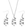 oly-4fccc911a72c048222b034b0ee694fca Wholesale Chinese Retro Bamboo Leaf Pendant Earring Necklace Jewelry Set Zinc Alloy Chic Gift Boutique Resale